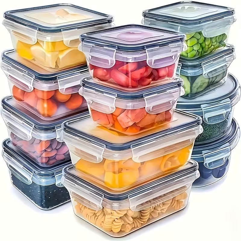 Home Cooking Food - 4-Piece Clear Food Storage Containers with
