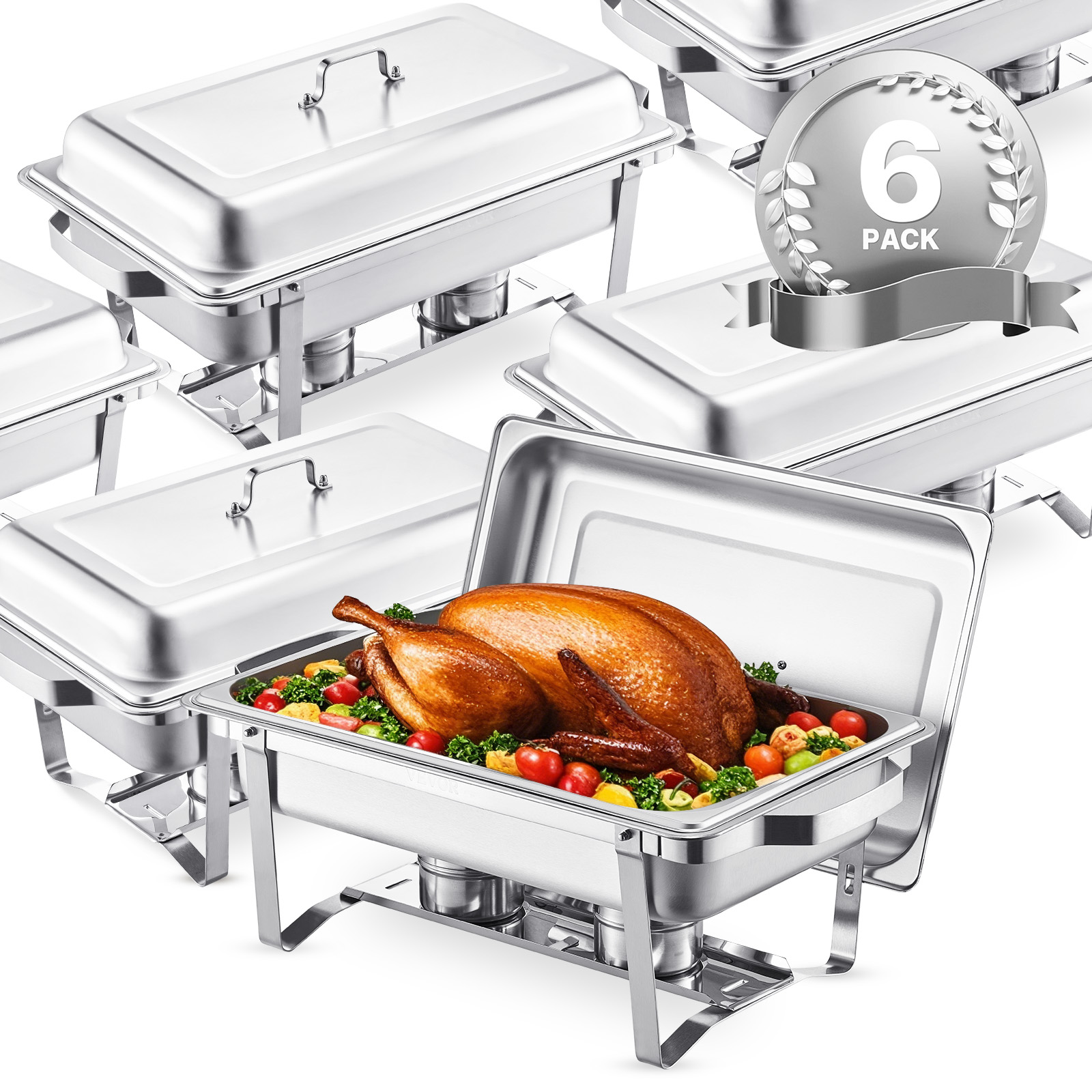 Paella Pan Steel - SucceBuy 8 Qt 4/6 Pack Chafing