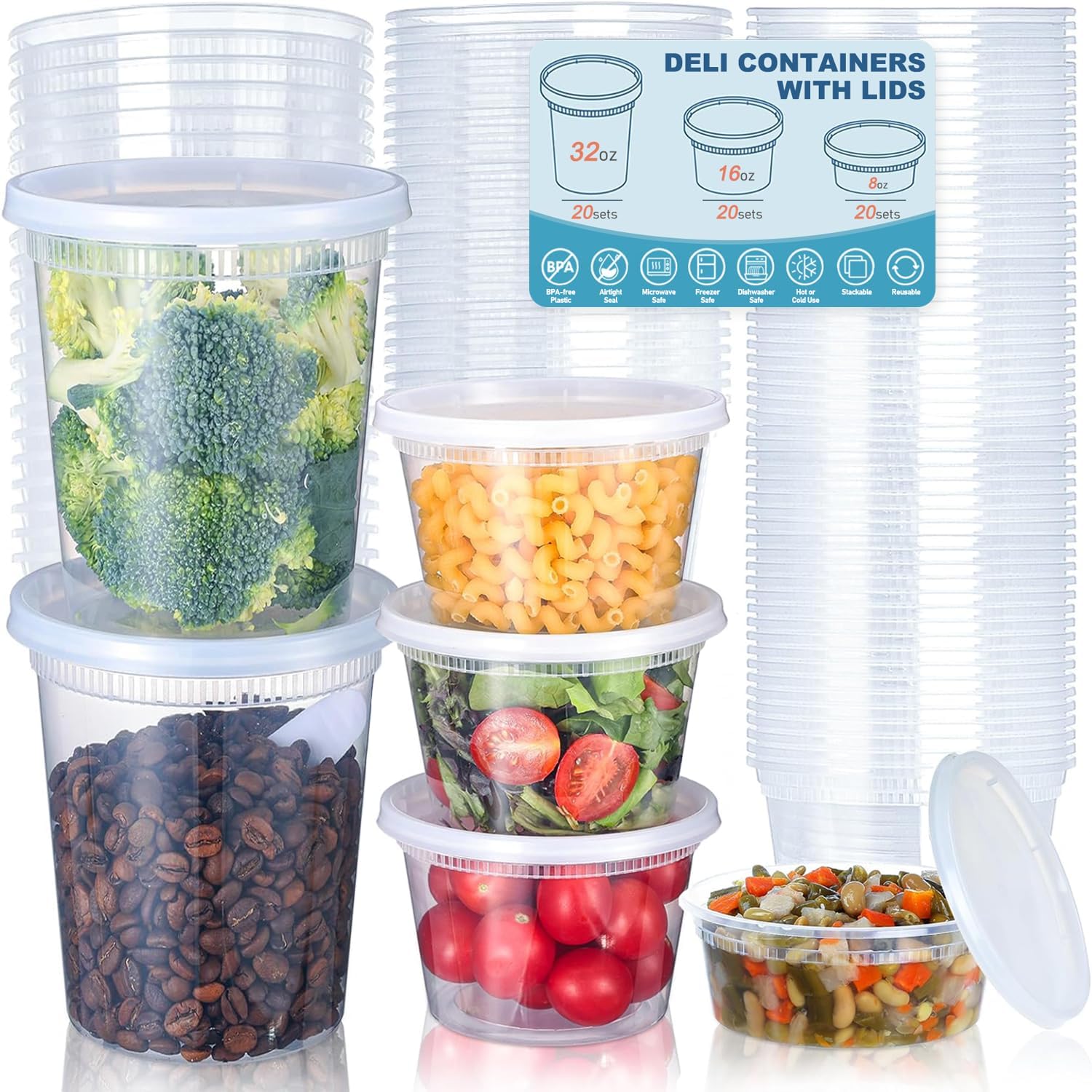 Home Cooking Food - 24pcs Deli Food Storage Containers with