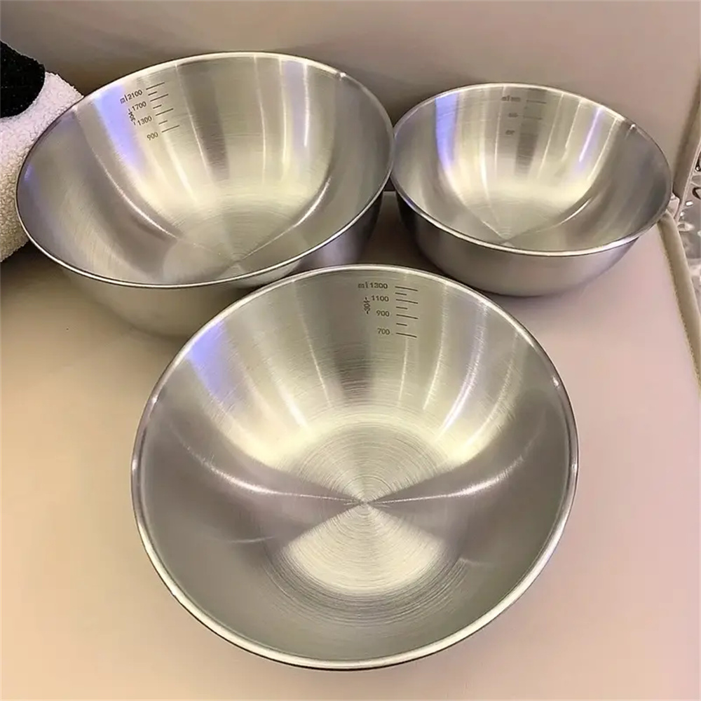 Home Cooking Food - 1-3 Stainless Steel Bowl Set with