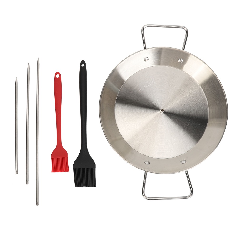 Paella Pan Steel - Stainless Steel Vertical Skewer Set Silver