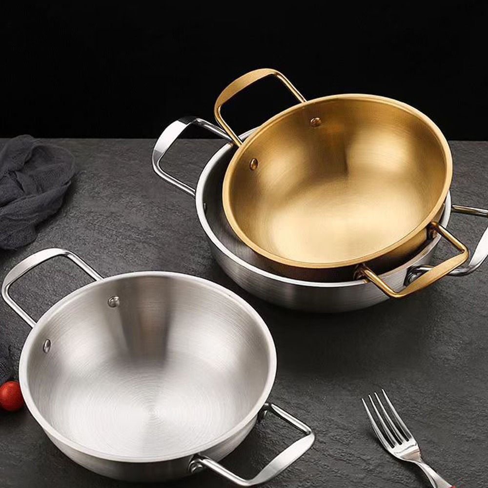 Paella Pan Steel - Stainless Steel Cookware Saucepan Dry Pots
