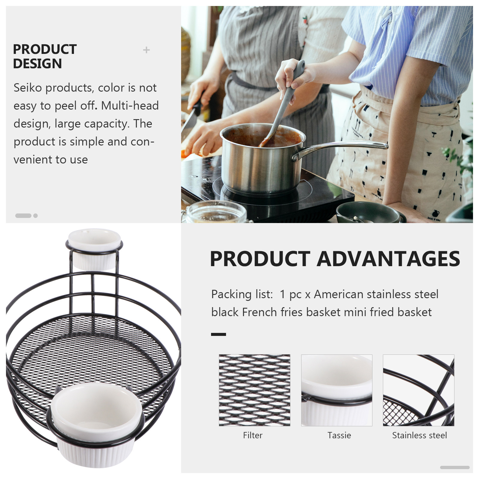 1Pcs Stainless Steel Frying Ba - Home Cooking In French recension och pris