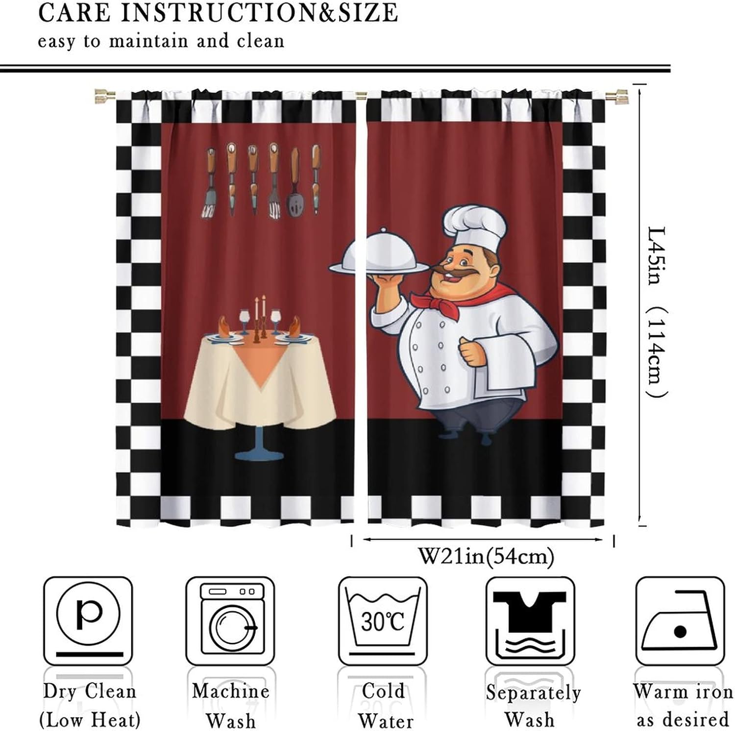 Fat Chef Kitchen Curtains ，Car - Home Cooking In French recension och pris
