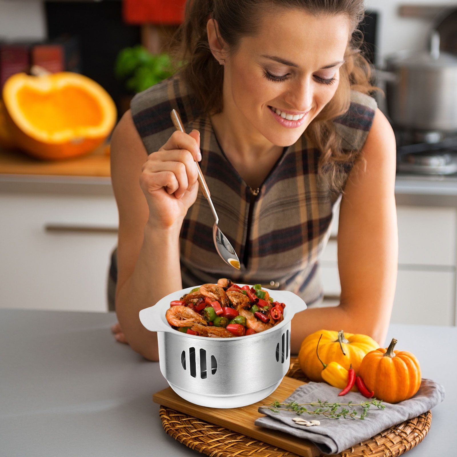 1Set Food Heating Pot with Sto - Home Cooking Fast Foods recension och pris