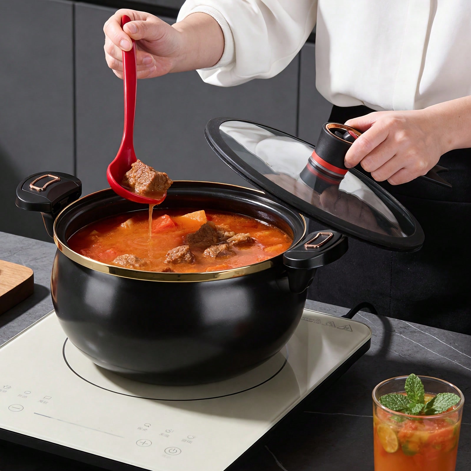 1Pc Large 8.45QT Non-Stick Ste - Home Cooking Fast Foods recension och pris