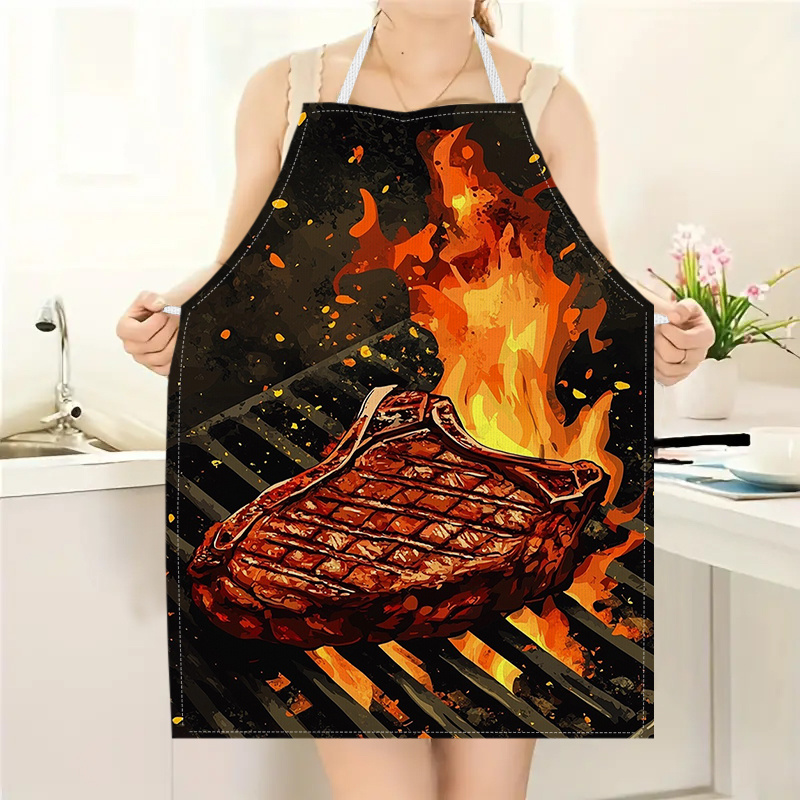 1pc BBQ Steak Apron with Flame - Home Cooking Ideas recension och pris