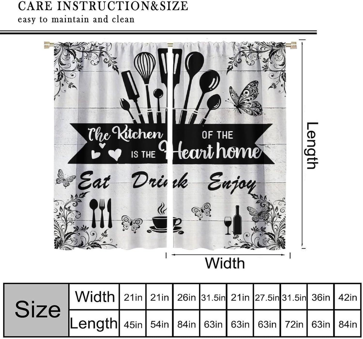 Farmhouse Rustic Curtains, Vin - Home Cooking In French recension och pris
